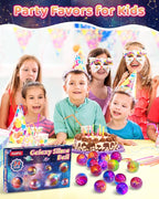 Kidfic 24 Pack Galaxy Slime Party Favors, Non-Sticky, Stress Relief Treasure Box Toys for Classroom Prizes Party Supplies, Student Gifts Goodie Bags Stuffers for Kids Boys Girls 4-8, 8-12
