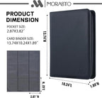 Card Binder 9 Pocket,Trading Card Binder Holds up to 360 Cards with 20 Sleeves,Zipper Card Holder Album Compatible with TCG Card/Game Cards/Sports Card