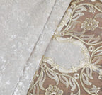 vctops Damask Lace Patchwork Tablecloth Luxury Square Small Table Cover Elegant Floral Embroidered Lace Table Cloth for Party Kitchen Dinning Picnic Decoration (Type M,22"x22")