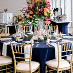 12 Pack 108 Inch Round Tablecloth, Navy Blue Polyester Table Cloth for Round Table, Fabric Washable TableCover for Wedding Party Dining TableBuffet Banquet Restaurant and Camping
