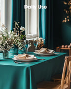 Pureegg Plastic Table Cloth Disposable 10 Pack, 54 x 108 Inch Table Cloths, Easter Party, Summer, Decorative Tablecloths, Rectangle, Turquoise Plastic Cover, Leakproof & Sturdy, Teal