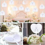 Unittype 150 Packs Wedding Paper Fans Heart Shaped Folding Handheld Fans for Wedding Decorate Guests Favor Anniversary Birthday Party Supplies Home Decor(White)