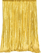 JYFLZQ Gold Sequin Backdrop Curtains 6ft x 8ft 1 Panel Glitter Photo Booth Backdrops Sparkly Photography Background Drapes for Parties Wedding Bridal Showers