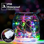 pozzolanas 24 Pack 7ft Waterproof LED Fairy Lights - Battery Operated String Lights with 20 LEDs for Home, Mason Jar, Party, Wedding, Halloween, Christmas Decorations (12 Multicolor & 12 White)
