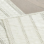Artoid Mode Beige Farmhouse Woven Rustic Hollow Table Runner, Seasonal Holiday Hollow Kitchen Dining Table Decoration for Home Party Decor 12x48 Inch