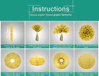 White Gold Teal Party Decorations – 15Pcs Tissue Paper Flowers Pom Poms Paper Lanterns for Women Birthday Party Decoration Baby Shower Bridal Shower Bachelorette Engagement