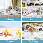 VidaFete 6 Pack 90inch Round Tablecloth Polyester Table Cloth，Stain Resistant and Wrinkle Polyester Dining Table Cover for Kitchen Dinning Party Wedding Rectangular Tabletop Buffet Decoration(White)