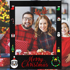 32 x 24 Inch Large Blank DIY Photo Booth Props Picture Frame Party Frame DIY Photo Booth Props Selfie for Birthday, Graduation, Christmas Holiday Party(Black,Vertical)