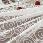 Jeloris Round Lace Tablecloth with Elegant Scalloped Bottom for Any Special Event Such as Wedding, Birthday Party, Baby Shower, Anniversary (60 inch, Style 5)