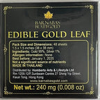 Barnabas Blattgold Edible Gold Leaf 24K - Cake Decorations, Loose Gold Leaf Sheets for Cupcakes - 1.5 inches, Interleaf of 48