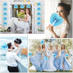 Unittype 150 Packs Wedding Paper Fans Heart Shaped Folding Handheld Fans for Wedding Decorate Guests Favor Anniversary Birthday Party Supplies Home Decor(Baby Blue)