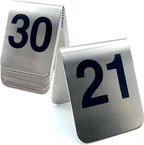 10 Pcs Metal Place Cards Stackable Tent Style Table Numbers，Place Card Holders for Celebration Wedding Party Restaurants Cafes Bars Gatherings meeting Room Board Game Serial (Medium 21-30, Black)
