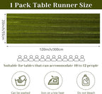 Velvet Table Runner 20 x 120 Inches 10ft Luxurious Thick Soft Velvet Christmas Thanksgiving Wedding Reception Table Runner for Party Reception Decorations(Olive Green, 1 Pack)