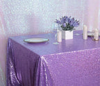SquarePie Sequin Tablecloth 60 x 120 Inch Lavender Sparkly Table Linen for Wedding Party