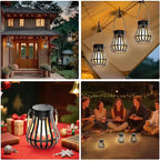 Solar Lanterns Outdoor Waterproof - Hanging Solar Lights for Outside, Halloween Yard Decorative, Classic High Brightness Garden Lanterns Lamp for Patio Table Pathway Decor, Pack 2