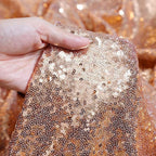 2ft x 8ft Rose Gold Sequin Backdrop Curtains Photography 2 Panels for Party Decoration, Rose Gold