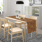 Leopard Print Table Runner Wildlife Vintage Cheetah Fur Spot Animal Skin Spots Pattern Table Cloth for Garden Farmhouse Wedding Party Vacation Dinner Home Decoration, 13x36 Inch