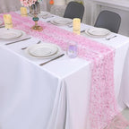 Snowkingdom 10 FT Pink Table Runner, Sequin Glitter Sheer Chiffon Gauze Cheesecloth Pastel Runner 120 Inch , Pink Party Table Decoration for Birthday Wedding Bridal Baby Shower Spring Summer Holiday