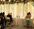 Champagne Tulle Photo Backdrop Curtain with Lights String for Parties Wedding Bridal Shower Sheer Champagne Curtain Backdrop for Birthday Party Baby Shower Photo Booth Photography 20ft x 10ft