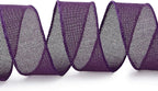 Ribbli Dark Purple Burlap Wired Ribbon,1-1/2 Inch x 10 Yard, Wired Edge Ribbon for Big Bow,Wreath,Tree Decoration,Outdoor Decoration