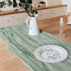 2 Pack Cheesecloth Table Runner 10Ft Gauze Boho Table Runners for Wedding Decor Bridal Shower Decorations Baby Shower Party(35" x 120")