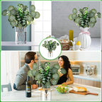 6 Set Centerpiece Table Decorations Mason Jar Table Centerpiece with Flower Mason Jar Wedding Centerpieces Vases Decor for Reception Engagement Party Bridal Shower (Eucalyptus)