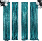 Poise3EHome 2Pcs 2Ft x 8Ft Teal Sequin Backdrop Curtains, Glitter Photography Background, Sequence Xmas Thanksgiving Backdrop for Wedding Party Holiday Festival Decor