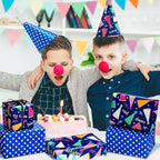 Yarcony Boys Birthday Wrapping Paper Roll - 17 Inch X 33 Feet - Reversible Metallic Foil Navy Blue Men Boy Gift Wrap Paper Blue Wrapping Paper for Birthday, Party, Baby Shower, Holiday, Father's Day