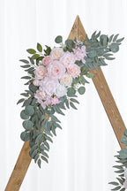 Pink Wedding Arch Flowers Set of 2 for Wedding Welcome Signs, Artificial Wedding Flowers for Wedding Ceremony Outside(Pink & Ivory)