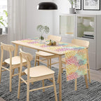 Abstract Flowers Table Runner, Chrysanthemum Dahlia Vintage Modern Colorful Spring Summer Elegant Table Runner for Party Kitchen Dining Living Room Laundry Room Decor, 13x60 Inch