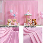 30ftx10ft Pink Backdrop Curtains for Party Background, Wrinkle Free Pink Photo Curtains Backdrop Drapes 6 Panels Back Drop Cloth for Wedding Birthday Photography Baby Shower Decor