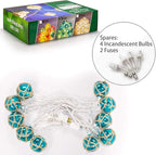 Nautical String Lights, Beach Theme Float Lights Set of 10 Blue G50 Beach String Lights for Ocean Themed Decor,Fishing Fairy Lights Adding Flare of Coast Room Decor
