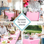 Hiasan Pink Tablecloth for Square Tables - Waterproof and Spillproof Washable Fabric Table Cloth for Dining Room Kitchen Party, 70 x 70 Inch