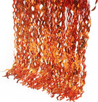 4 Pack Orange Wavy Metallic Tinsel Foil Fringe Curtains | 3.3 ft x 6.6 ft Party Streamer Backdrop Photo Booth for Orange Basketball Party Decorations Holloween Christmas