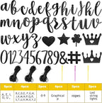 TaoBary 167 Pcs DIY Banner Kit Happy Birthday Glitter Banner Customizable Glitter Make Your Own Kit 162 Letters Symbols and Numbers 3 Rope for Birthday Halloween Wedding Christmas(Black)