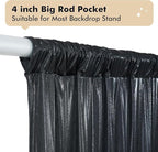 leegleri 40ftx10 ft Black Glitter Sequin Backdrop Curtain for Parties, Wrinkle Free Sparking Backdrop Drapes, 8 Panels 5x10ft Shimmer Photo Back Drop Cloth for Wedding Birthday Photography Background
