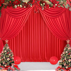 10ft x 10ft Red Backdrop Curtains for Party Wedding Wrinkle Free Red Photo Curtains Backdrop Drapes Fabric Decoration for Birthday Party Baby Shower Christmas 5ft x 10ft 2 Panels