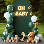6FT Hunter Green Arch Cover - Polyester Fitted Wedding Arch Stand Covers Round Top Chiara Arch Backdrop Cover for Birthday Party Banquet Photo Background Decoration