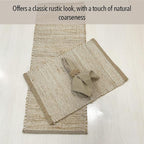 Chardin home Natural Jute Table Runner 13x36 Inch – Vintage Boho Rustic Table Decor – Handwoven Table Runner in Natural Jute and Ivory – Farmhouse Dining or Console Table Accent