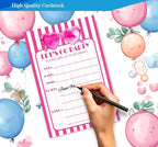 Pink Girl Birthday Invitations for Girls, Girls Pink Birthday Party Invitaions for Party Invites, 4x6 Inches, 30 Sets with Envelopes