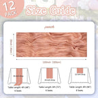 12 Pack Peach Cheesecloth Table Runner 10ft Boho Gauze Fabric Cheese Cloth Table Runner 35 x 120 Inch Rustic Sheer Runner for Romantic Wedding Decor Baby Shower Party Table Centerpiece Decoration