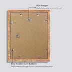 11x14 Picture Frame Set of 4 with Tempered Glass, Rustic Brown Frame Display 8x10 Pictures with Mat or 11 x 14 Without Mat, Wooden Photo Frames for Wall Mounting