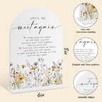 Memorial Table Sign for Wedding, Boho Floral Until We Meet Again Sign, Wedding Signage with Stand, Bridal Shower Table Centerpieces, Supplies for Engagement Reception and Event Party, 38