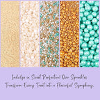 Confect Sprinkles- Fairytale Frozen Cake Decorating Sprinkles – Teal, White & Glittering Gold Pearl Dragees, Pearl Jimmies & White Sparkling Sugar – Edible Sprinkle Mix for Cakes, Cupcakes, Cookies & Party Desserts- Vegan, Gluten-Free, Nut-Free, Soy-Fr...