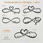 Personalized Anniversary Wedding Gifts for Couples 2025, Customized Metal Infinity Signs with Names & Date, Love Heart Unique Wall Art for Newlyweds Valentines