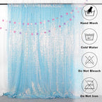 ShinyBeauty Iridescent Aqua Sequin Backdrop | 5FT x 10FT Photo Background | Aqua Blue 10FT Fabric Backdrop | Perfect for Christmas, Studio, and Happy Birthday Events | Sparkly & Durable