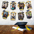 pinkblume Graduation Party Decorations Black and Gold Grad Photo Banner Congrats Grad Photograph Bunting Garland for 2025 Graduation Celebration Party Decorations Supplies