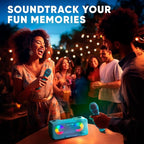 MASINGO Karaoke Machine for Adults and Kids with 2 Wireless Microphones, Portable Bluetooth Singing Speaker, Colorful LED Lights, PA System, Lyrics Display Phone Holder, and TV Cable. Presto G2