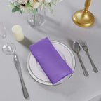 Cloth Napkins 20x20 inch Washable Polyester Dinner Napkins Soft Table Napkins for Wedding Party Dining Banquet(Purple,100PCS)