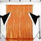 Eternal Beauty Orange Sequin Backdrop, 6x8 Ft Halloween Glitter Background Curtains for Shimmer Photography Party Wedding Birthday Back Drop Decor